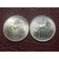 2 x 1967 RSA SILVER RANDS - AFR + ENG - [Bid per coin to take both.]