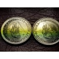 2 x 1952 SA UNION SILVER 5 SHILLINGS - [Bid per coin to take both.]