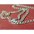 LOVELY GENUINE SOLID STERLING SILVER NECKLACE WITH ITALIAN CLASP IN VERY GOOD CONDITION - [19,6 g]