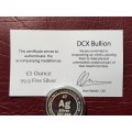 DCX ½ OZ Fine Silver PROOF Medallion CAPSULED WITH COA - [15,55 gram]