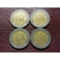 A LOT OF 4 x 2008 RSA MANDELA R5 COINS - [Bid per coin to take all.]