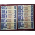 10 x RSA Two Rand Notes - Gerhard de Kock - Mint State - In Sequence - [One bid for all.]