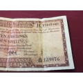 SARB Ten Shillings Note - 8.12.51 - MH De Kock