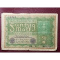 1919 Germany 50 Mark Reichsbanknote
