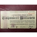 1923 City of Altona (Prussian Province of Schleswig-Holstein) 100 000 000 Mark Reichsbahndirektion