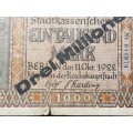 1922 Prussian Province of Berlin (German Notgeld) 3 000 000 Mark on 1 000 Mark