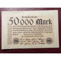 1923 Germany 50 000 Mark Reichsbanknote