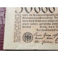 1923 Germany 50 000 Mark Reichsbanknote