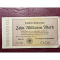 1923 Prussian Province of Berlin (German Notgeld) 10 000 000 Mark Deutsche Reichsbahn