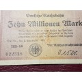 1923 Prussian Province of Berlin (German Notgeld) 10 000 000 Mark Deutsche Reichsbahn