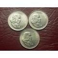 3 x 1965 RSA 20 Cent Coins - [Bid per Coin to take all]