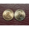 2 x 1960 SA Union Half Pennies - [Bed per coin to take both}