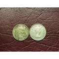 1953 and 1958 SA Union Silver 3 Pence - [Bid per coin to take both]