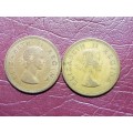 2 x 1959 SA Union Pennies - [Bid per coin to take both]