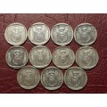 11 x 2004 RSA R2 Coins - 10 Years Freedom - [Bid per coin to take all]