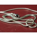 Lovely Solid Sterling Silver Snake Necklace With Lobster Clasp In Excellent Condition - [5,6 g]