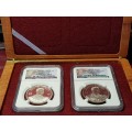 2013 Silver Coin Set NGC Graded PF 69 and MS 69 Life of a Legend in Wooden Case