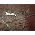 Lovely Genuine Solid Sterling Silver Name (Whitley) Necklace in Very Good Condition - [2,6 g]