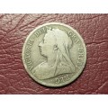 1898 British Sterling Silver ½ Crown - Victoria