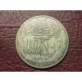 1917 Egypt Silver 10 Qirsh/ Piastres - Hussein Kamel