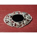 Lovely Genuine Solid Sterling Silver Brooch With Marcasite in Perfect Condition - [7,2 g]