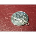 Large Genuine Sterling Silver St Christopher Pendant in Excellent Condition -[Diameter 26 mm, 7,4 g]
