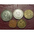 A Lot of 5 International Coins - [Bid per coin to take all]
