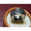 Lovely Large Heavy Genuine Solid Sterling Silver Ring In Excellent Condition - [15,2 g]