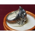 Lovely Large Heavy Solid Sterling Silver Harley Davidson Ring In Excellent Condition - [31 g]
