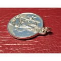 Large Genuine Sterling Silver St Christopher Pendant in Very Good  Condition - [L 29 mm : 6,9 g]