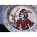 A TOTALLY RARE OLD PLATE BY ROYAL DOULTON OF ENGLAND ENTITLED ..." THE FALCONER "...WOW !!!!!