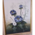 AN ORIGINAL OIL ON CANVAS OF FLOWERS - SIGNED
