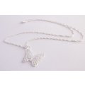 A LOVELY TWIST DESIGN 45 CM STERLING SILVER NECKLACE PLUS A STERLING SILVER BUTTERFLY PENDANT !!!