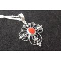 NEW STYLE !!! A 45 CM STERLING SILVER NECKLACE WITH A STERLING SILVER FILIGREE CROSS PENDANT !!! WOW