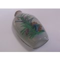 AN EYE CATCHING CHINESE GLASS SNUFF BOTTLE WITH WATER ON ROCK & FLORAL MOTIF ...LOVELY !!
