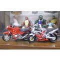 DYNAMIC DUO !!!! TWO COOL DETAILED 1:12 SCALE DIE CAST METAL MODELS OF MOTORCYCLES ....BMW & HONDA !