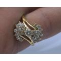 Masterpiece !! An impressive Vintage hallmarked 18 ct Gold diamond ring set with 23 Diamonds ...WOW