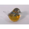 A charming Vintage Signed Art Glass bird ornament with amazing color !! Love It !!