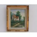 A BEAUTIFUL ORIGINAL OIL ON BOARD OF A COUNTRY COTTAGE SIGNED BY THE ARTIST MARTEN ...MUST SEE !!
