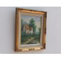 A BEAUTIFUL ORIGINAL OIL ON BOARD OF A COUNTRY COTTAGE SIGNED BY THE ARTIST MARTEN ...MUST SEE !!