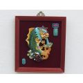 AMAZING FIND !! A DETAILED VINTAGE ORIENTAL WALL HANGING WITH MAKERS PLAQUES - MUST SEE !! WOW !!
