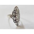 A Bold and Beautiful Wide Solid Sterling Silver ring with Amazing detail !! No Combining Fees !!