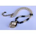 OH MY SOUL !! A GORGEOUS VINTAGE FAUX PEARL NECKLACE BY ""CHRISTIAN DIOR"" WITH EXQUISITE PENDANT