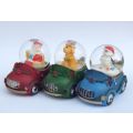 TOO SWEET !! A SET OF THREE SNOW GLOBES IN GREAT CONDITION !! RESIN & GLASS !! BID FOR THE THREE ...
