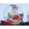 TOO SWEET !! A SET OF THREE SNOW GLOBES IN GREAT CONDITION !! RESIN & GLASS !! BID FOR THE THREE ...