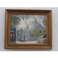 AN EYE CATCHING OLD ORIGINAL OIL ON BOARD DEPICTING A PARISIAN SCENE...UNSIGNED BUT STUNNING...WOW !