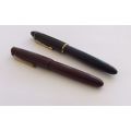 TWO VINTAGE WRITING PENS FOR RESTORATION OR PARTS...FOUNTAIN AND FINE LINER ...BID FOR BOTH !!