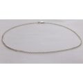 5 AVAILABLE !! ROUND LINK SOLID STERLING SILVER NECKLACES WITH STRONG CLASP !! BID PER NECKLACE !!