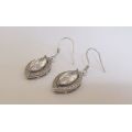 STUNNER !! AN EYE CATCHING PAIR OF STERLING SILVER EARRINGS WITH BEAUTIFULLY FACETED STONES !! WOW !