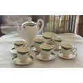 LOOK !! A STUNNING OLD PORCELAIN ESPRESSO SET BY MYOTT OF ENGLAND IN AMAZING CONDITION !! WOW !!